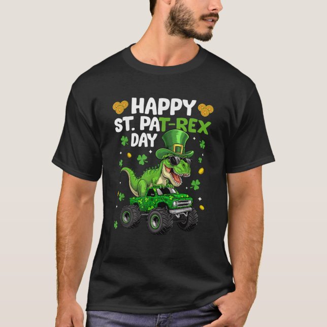 Camiseta Happy St Pat Rex Day St Patricks Day Dinosaur Mons (Frente)