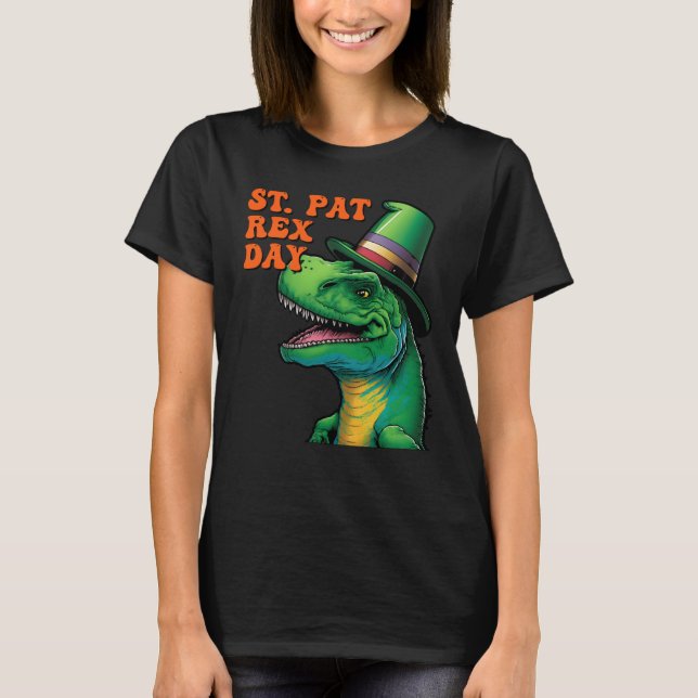 Camiseta Happy St Pat Rex Day St Patricks Day Rex Leprechau (Frente)