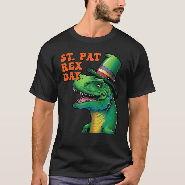 Camiseta Happy St Pat Rex Day St Patricks Day Rex Leprechau (Frente)