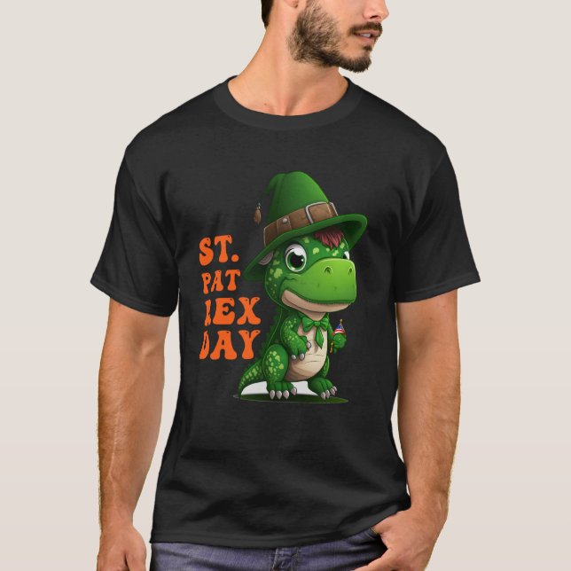 Camiseta Happy St Pat Rex Day St Patricks Day Rex Leprechau (Frente)