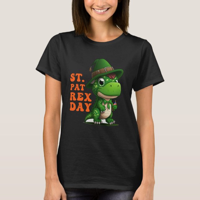Camiseta Happy St Pat Rex Day St Patricks Day Rex Leprechau (Frente)