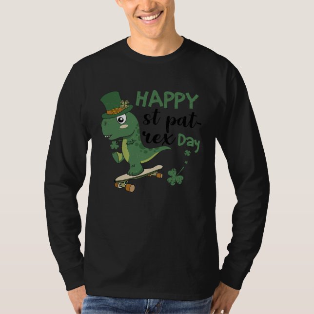 Camiseta Happy St Pat Rex Day St Patricks Dinosaur Toddler  (Frente)