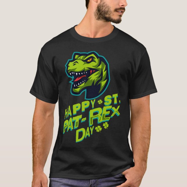 Camiseta Happy St. Pat-Rex Day The Dinosaur Theme For Saint (Frente)