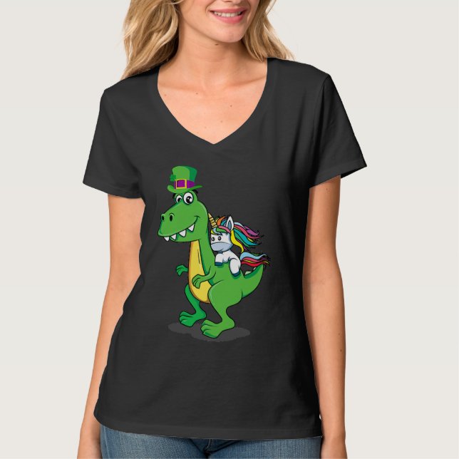 Camiseta Happy St Pat Rex Dinosaur (Frente)