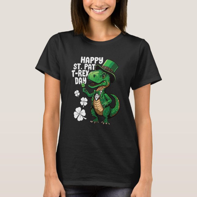 Camiseta Happy St Pat Rex St Patricks Day Dinosaur Leprecha (Frente)