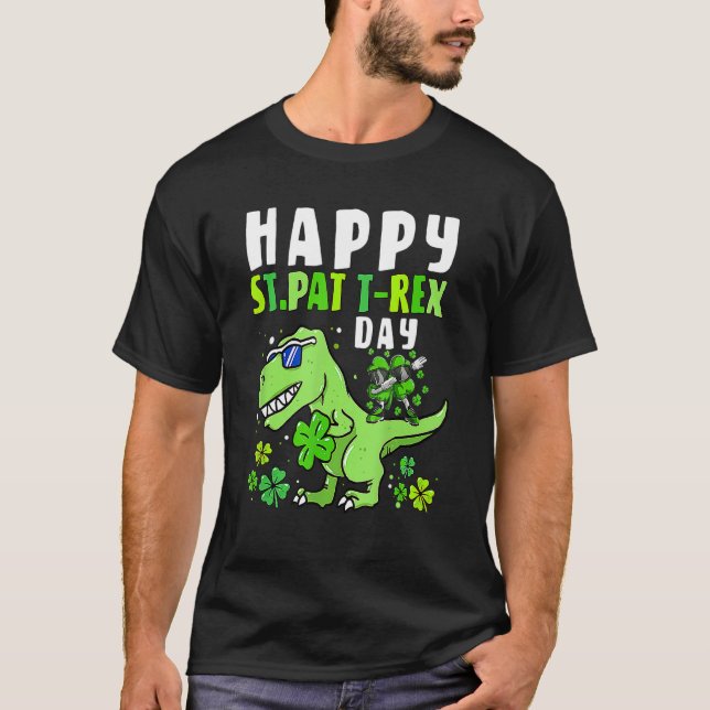 Camiseta Happy St Pat T Rex Dabbing Shamrock St Patrick's D (Frente)