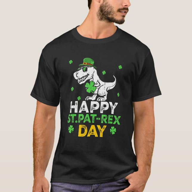 Camiseta Happy St Pat Trex Day Dino Patricks Day Lucky Todd (Frente)