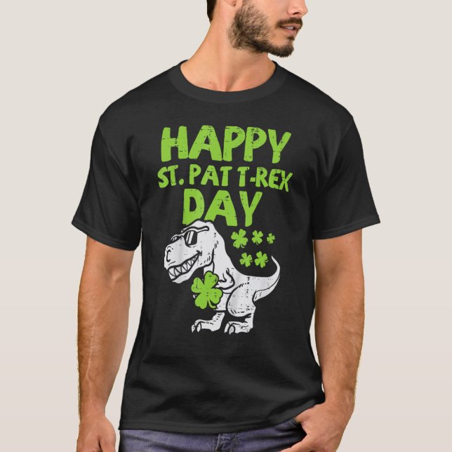 Camiseta Happy St Pat Trex Day Dino St Patricks Day Toddler (Frente)