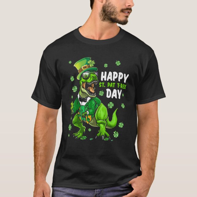 Camiseta Happy St Pat Trex Day Dino St Patricks Day Toddler (Frente)