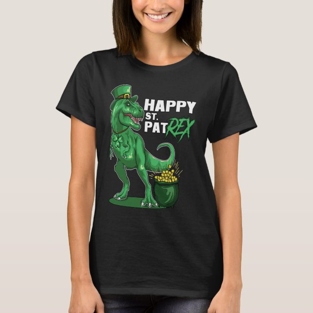 Camiseta Happy St Pat Trex Day Dino St Patricks Day Toddler (Frente)