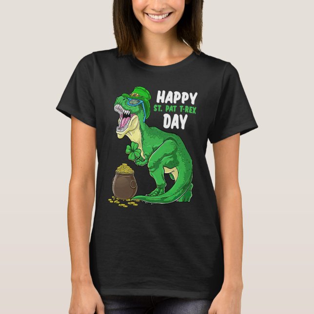 Camiseta Happy St Pat Trex Day Dino St Patricks Day Toddler (Frente)