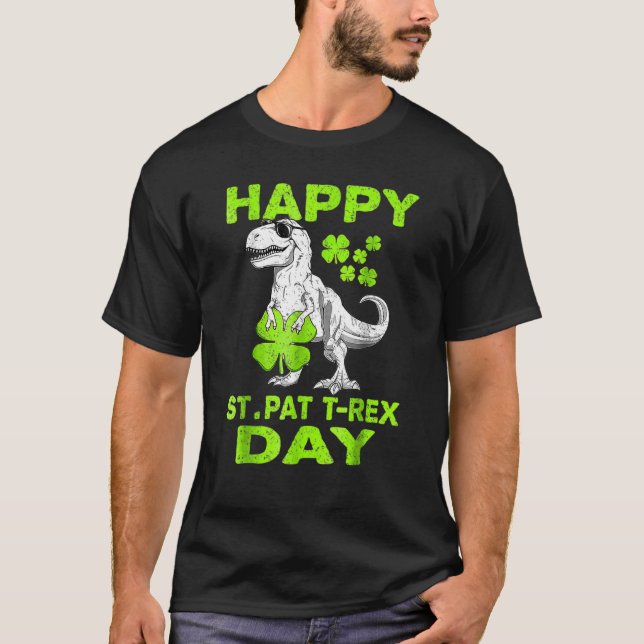Camiseta Happy St Pat Trex Day Dino St Patricks Day Toddler (Frente)