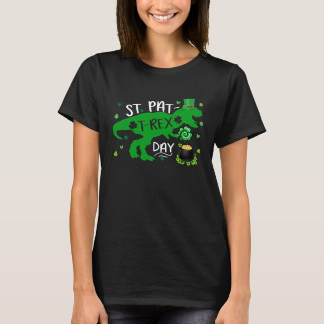 Camiseta Happy St Pat Trex Day Dino St Patricks Day Toddler (Frente)