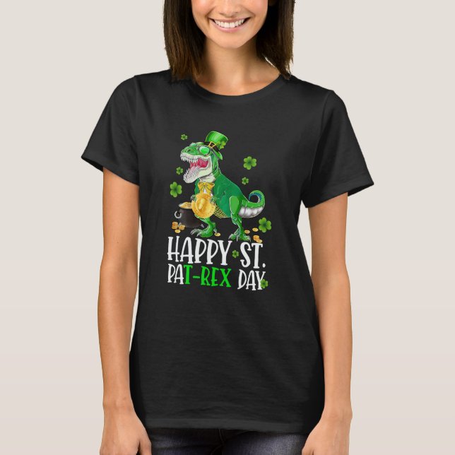 Camiseta Happy St Pat Trex Day Dino St Patricks Day Toddler (Frente)