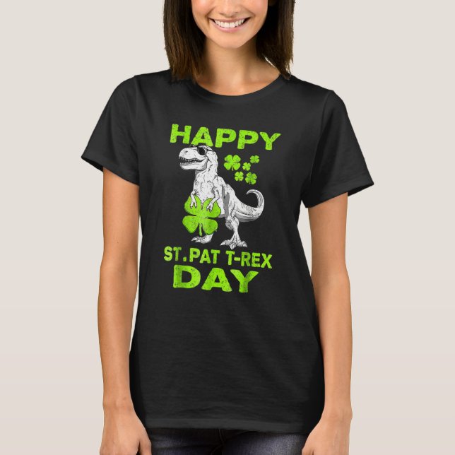 Camiseta Happy St Pat Trex Day Dino St Patricks Day Toddler (Frente)