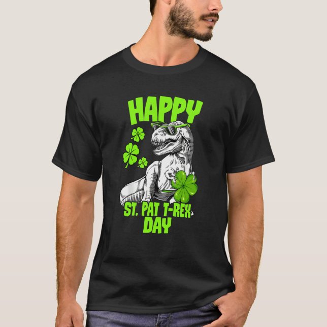 Camiseta Happy St Pat Trex Day Dino St Patricks Day Toddler (Frente)