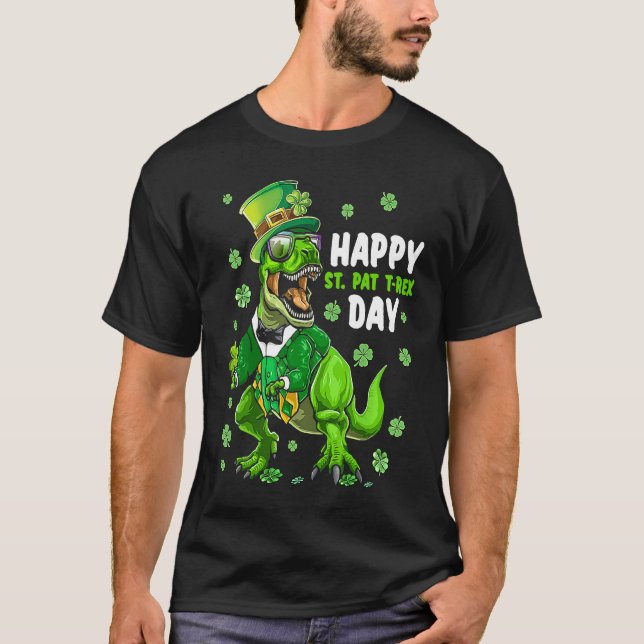 Camiseta Happy St Pat Trex Day Dino St Patricks Day Toddler (Frente)