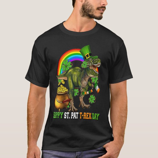 Camiseta Happy St Pat Trex Day Dino St Patricks Day Toddler (Frente)