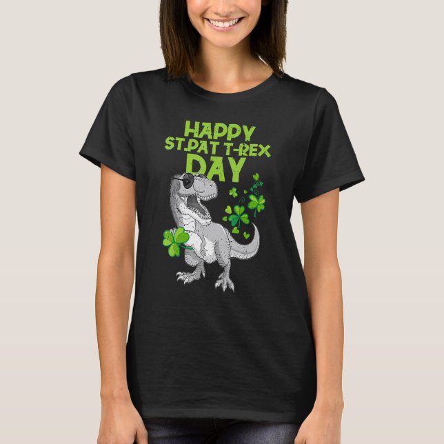 Camiseta Happy St Pat Trex Day Dino St Patricks Day Toddler (Frente)