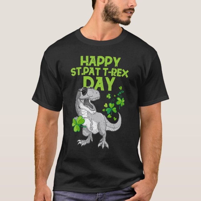 Camiseta Happy St Pat Trex Day Dino St Patricks Day Toddler (Frente)