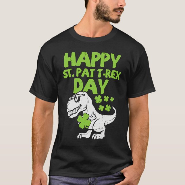 Camiseta Happy St Pat Trex Day Dino St Patricks Day Toddler (Frente)
