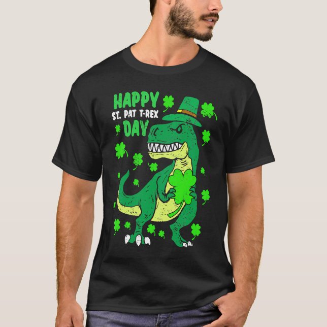 Camiseta Happy St Pat Trex Day Dino St Patricks Day Toddler (Frente)