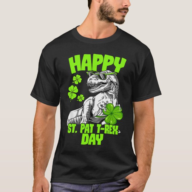 Camiseta Happy St Pat Trex Day Dino St Patricks Day Toddler (Frente)