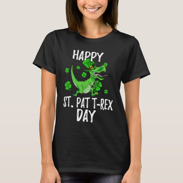 Camiseta Happy St Pat Trex Day Dino St Patricks Day Toddler (Frente)