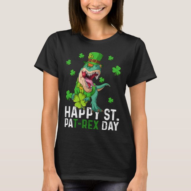 Camiseta Happy St Pat Trex Day Dinosaur St Patricks Day Tod (Frente)