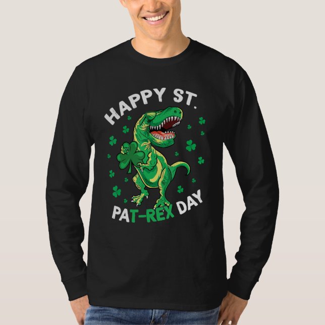Camiseta Happy St Patrex Day Funny Irish T-Rex Saint Patric (Frente)