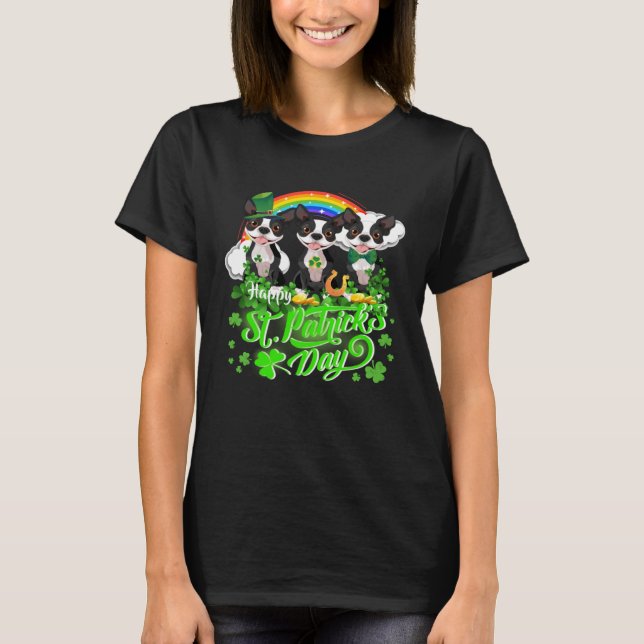 Camiseta Happy St Patrick s Day Shamrock Leprechaun Boston  (Frente)