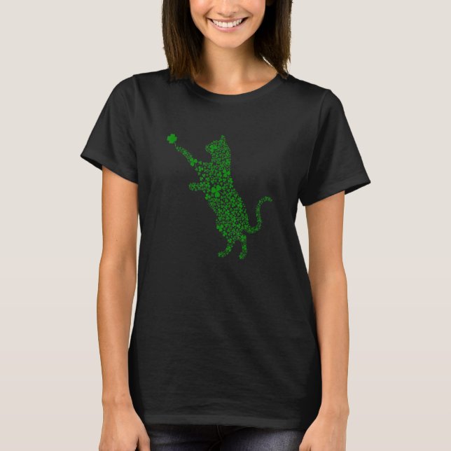 Camiseta Happy St Patrick's Day Cat Shamrock,Lucky Patricks (Frente)