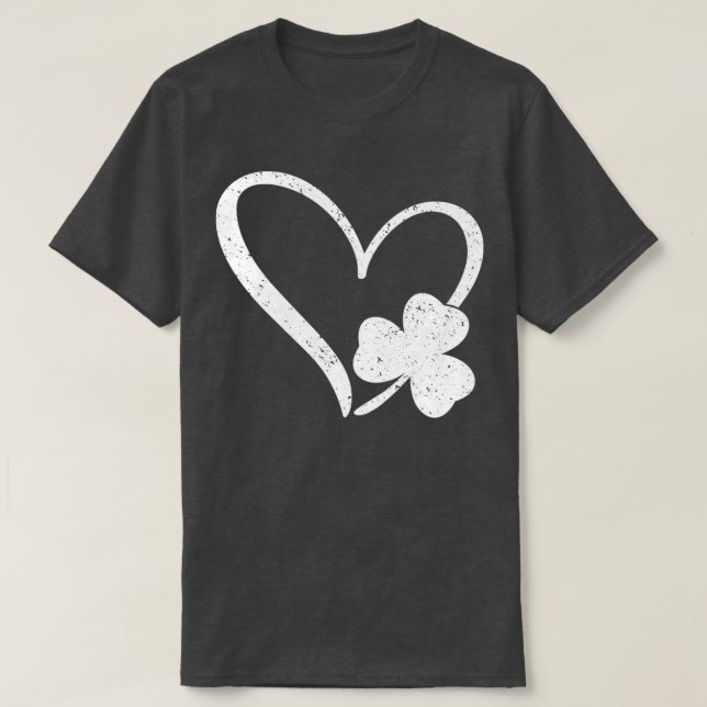 Camiseta Happy St Patrick's Day Irish Shamrock Heart  (Frente do Design)