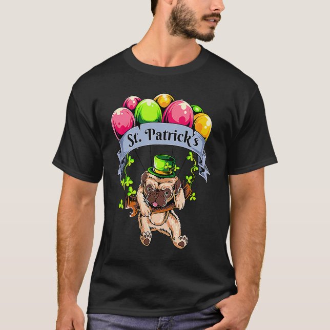 Camiseta Happy St Patricks Day Pug  Cute Pug (Frente)