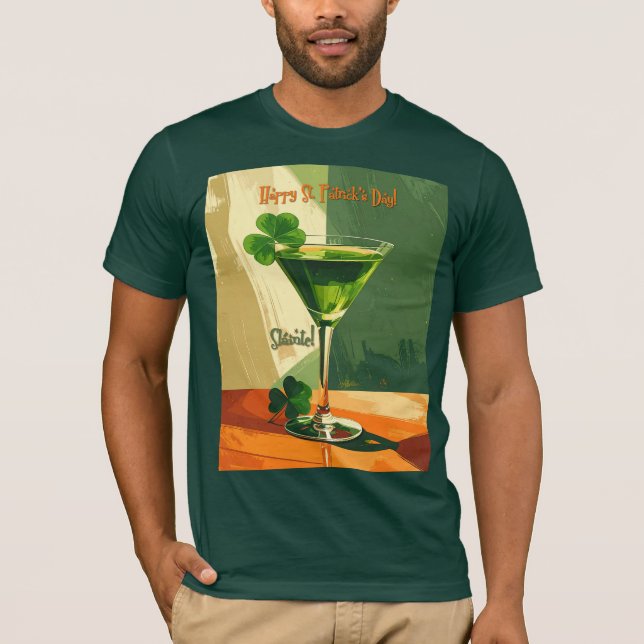 Camiseta Happy St. Patrick's Day Shamrock Martini  (Frente)