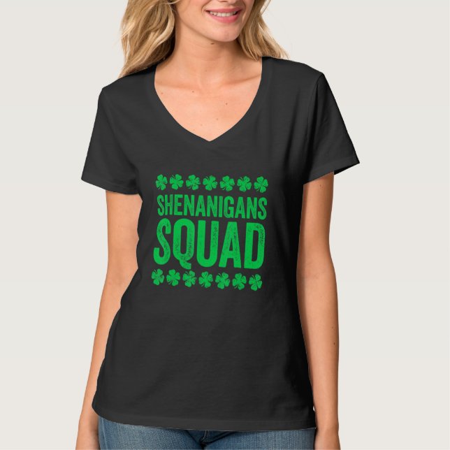 Camiseta Happy St Patrick's Day Shenanigans Squad Irish Gno (Frente)