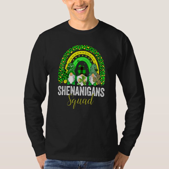 Camiseta Happy St Patrick's Day Shenanigans Squad Irish Gno (Frente)