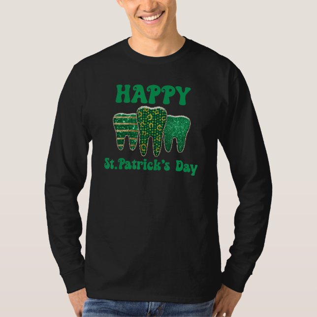 Camiseta Happy St. Patrick's Day Teeth Dental Dentist Shamr (Frente)