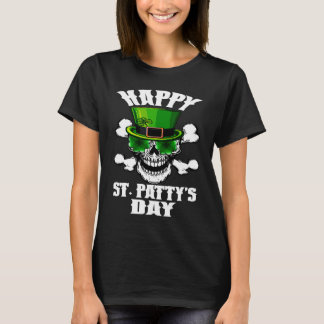 Camiseta Happy St Patty's Day St Patricks Sugar Skull Lepre