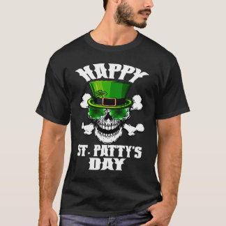 Camiseta Happy St Patty's Day St Patricks Sugar Skull Lepre