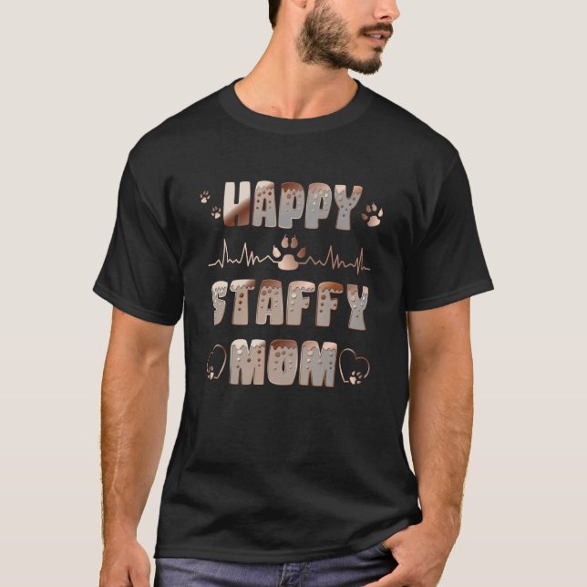 Camiseta Happy Staffy Mom (Frente)