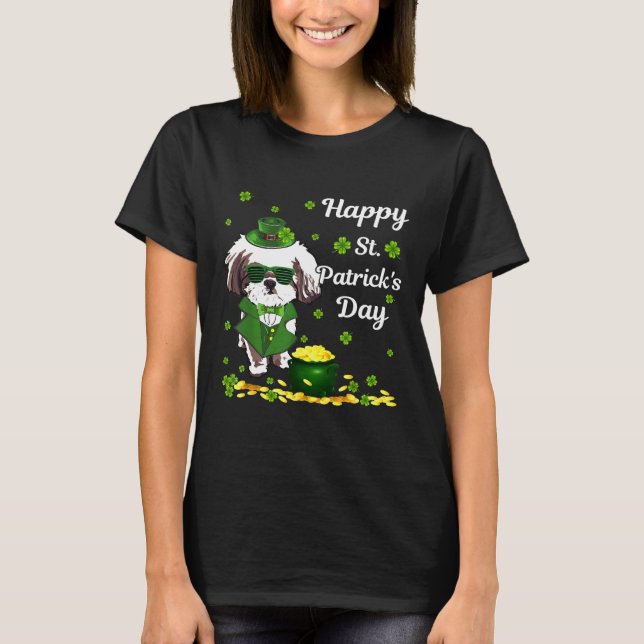 Camiseta Happy Stpatricks Shih Tzu Dog (Frente)