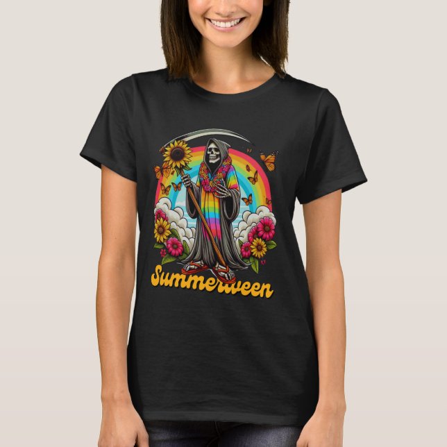 Camiseta Happy Summerbetween Grim Reaper Rainbow Summer Hal (Frente)