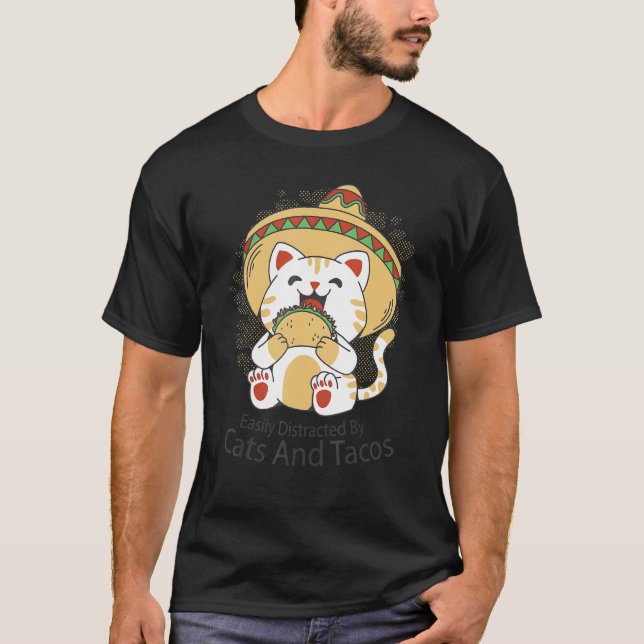 Camiseta Happy Taco Cat Tuesday with Sombrero (Frente)