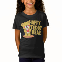 Happy Teddy Bear Segurando Um Coração