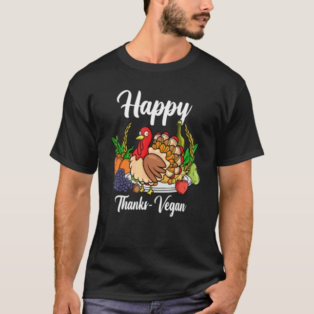 Camiseta Happy Thanks Vegan World Vegan Day Thanksgiving (Frente)