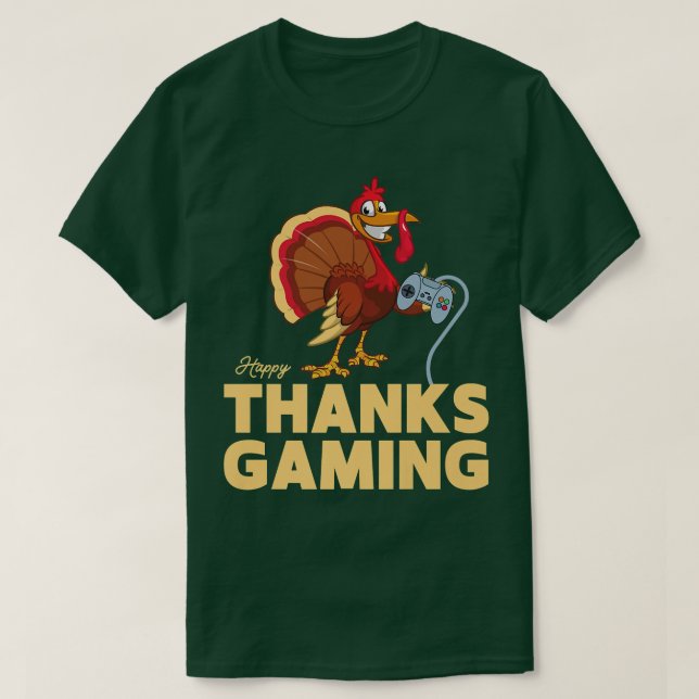 Camiseta Happy Thanksgaming Thanksgiving Turkey Video Game  (Frente do Design)