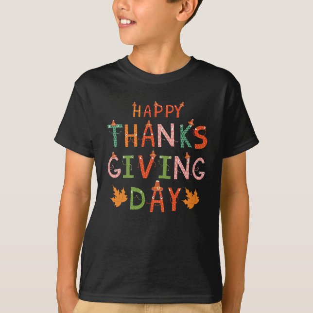 Camiseta Happy thanksgiving day colorful (Frente)