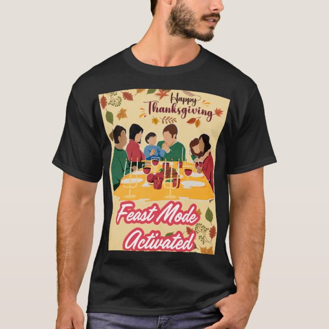 Camiseta Happy Thanksgiving Feast Mode Activated tee (Frente)