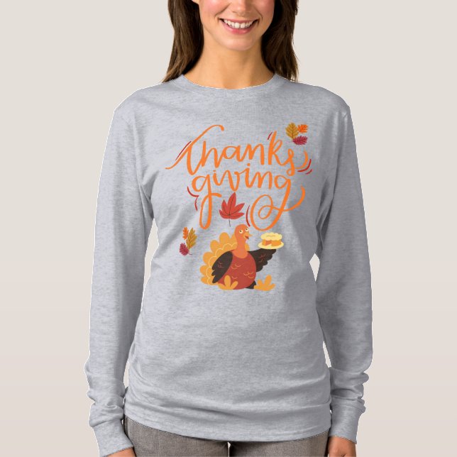 Camiseta  Happy Thanksgiving | Grateful & Blessed Fall (Frente)